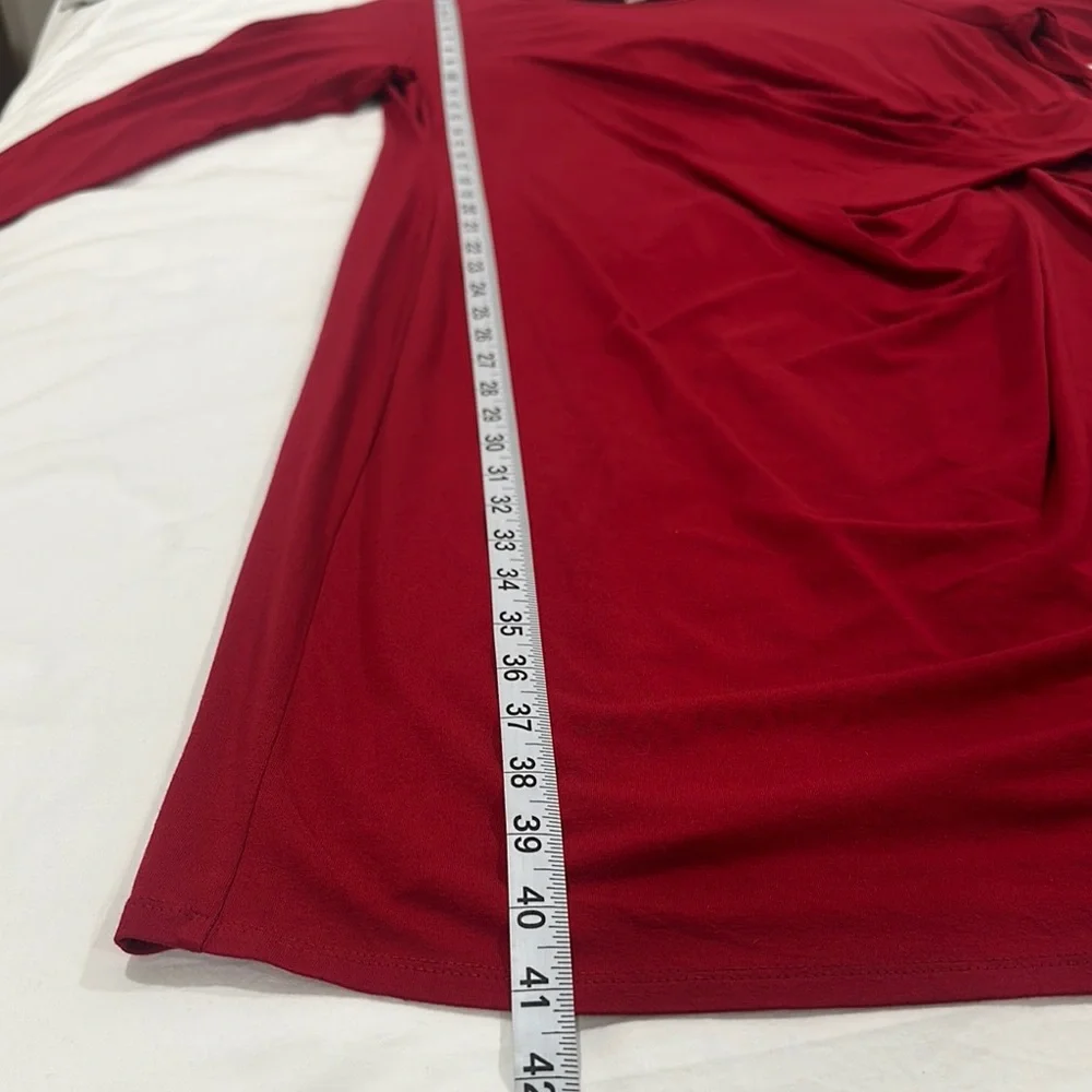 EUC | Elegant Red J Jill Draped Dress - Picture 4 of 8